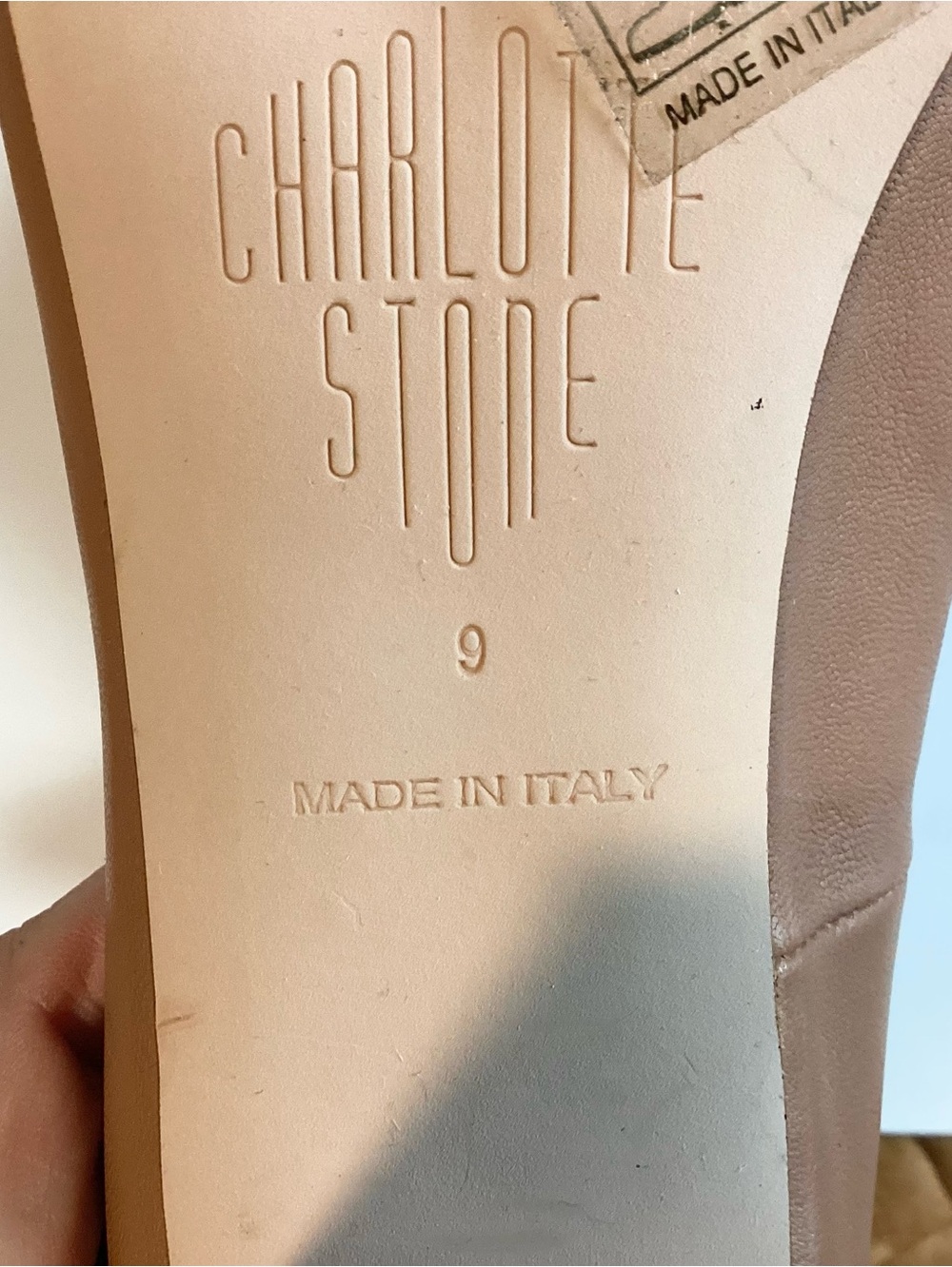 Charlotte Stone Maren Almond Toe Block Heel Pump - Tan - 9 - Picture 8 of 9